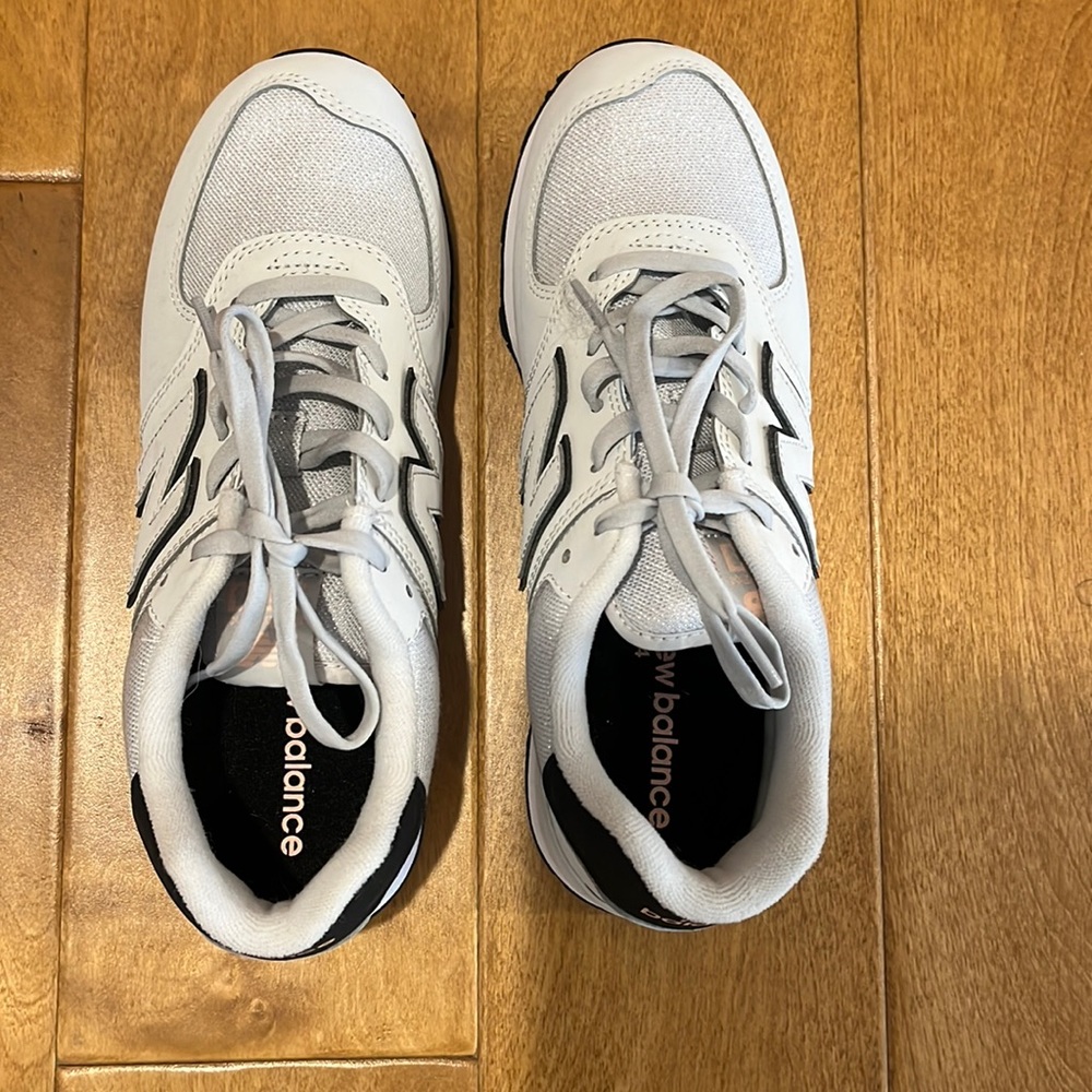 New Balance 574 Core Kids Sneakers.  Nimbus Cloud White.  Size Kids 5